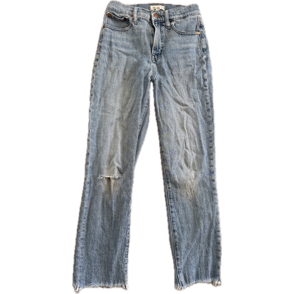 Madewell The Perfect Vintage Jeans Light Blue Raw Hem Sz 26